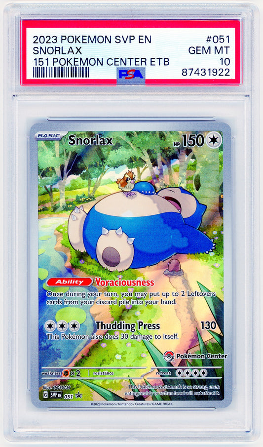 Pokemon Center ETB Exclusive Snorlax PSA 10