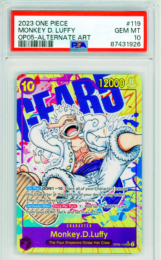 Awakening of the New Era OP-05 Monkey D Luffy Alternate Art #119 PSA 10