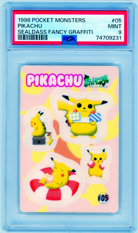 PSA 9 Pikachu Sealdass Fancy Graffiti